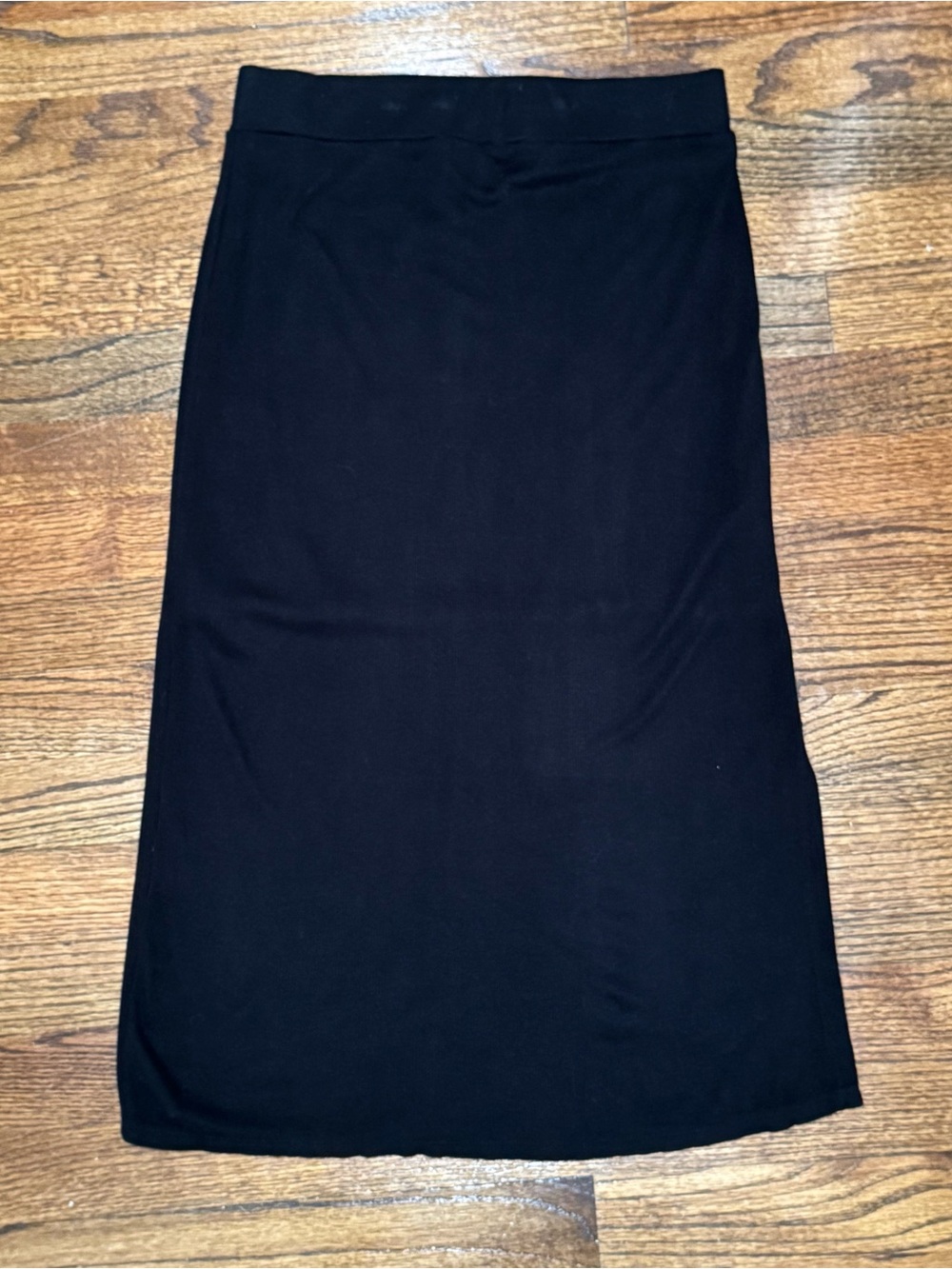 H By Bordeaux Black Knot Midi Skirt | Cotton Blend Jersey Column Maxi Pull On